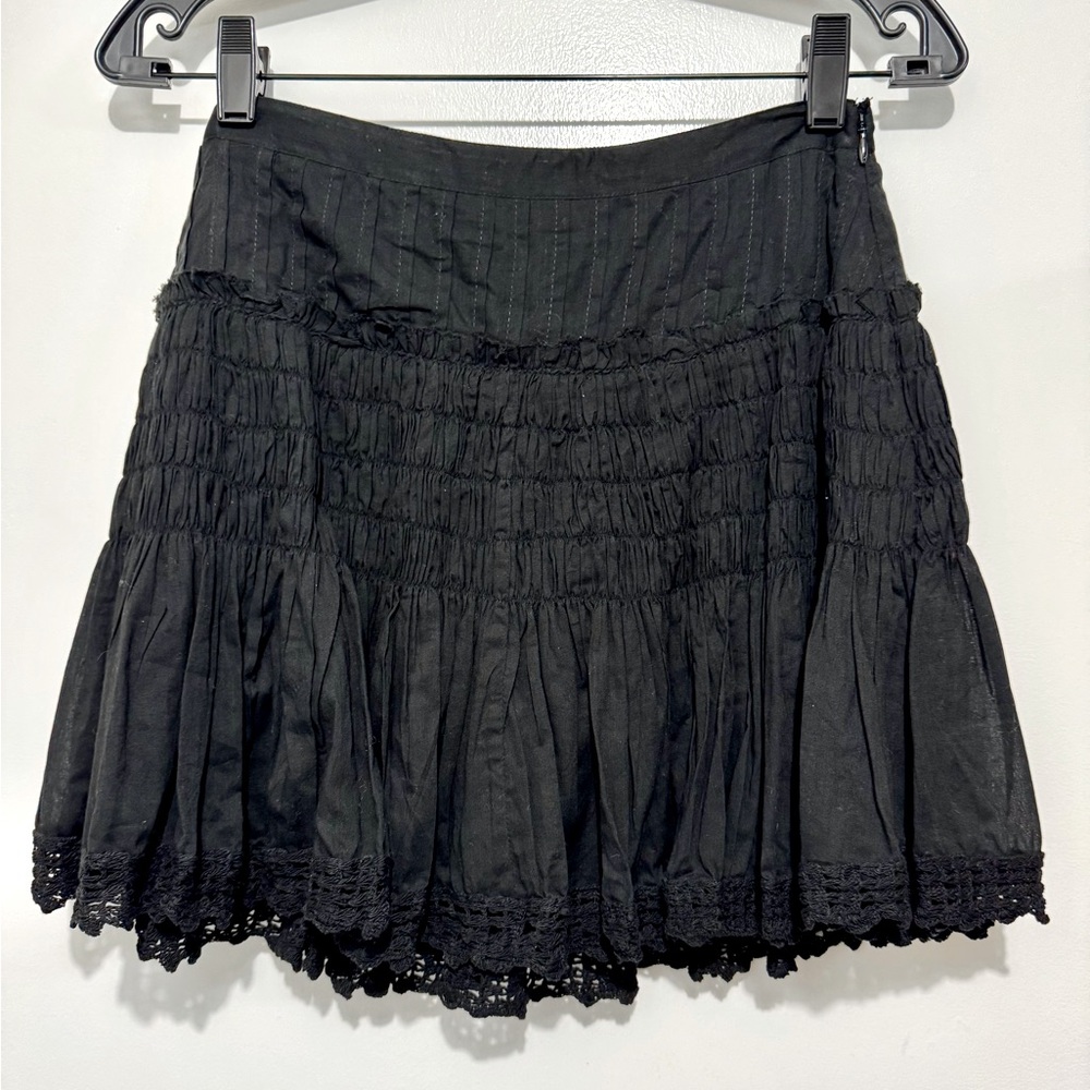 LoveShackFancy Camilla Cotton Skirt Black Size 1